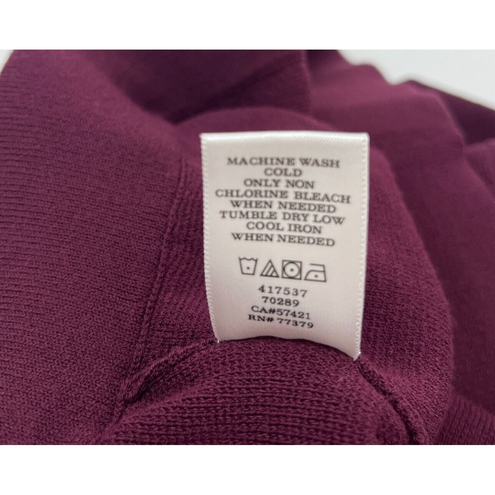 Ann Taylor Thick Knit Crop Pants Maroon Merlot Pull On - Picture 12 of 12